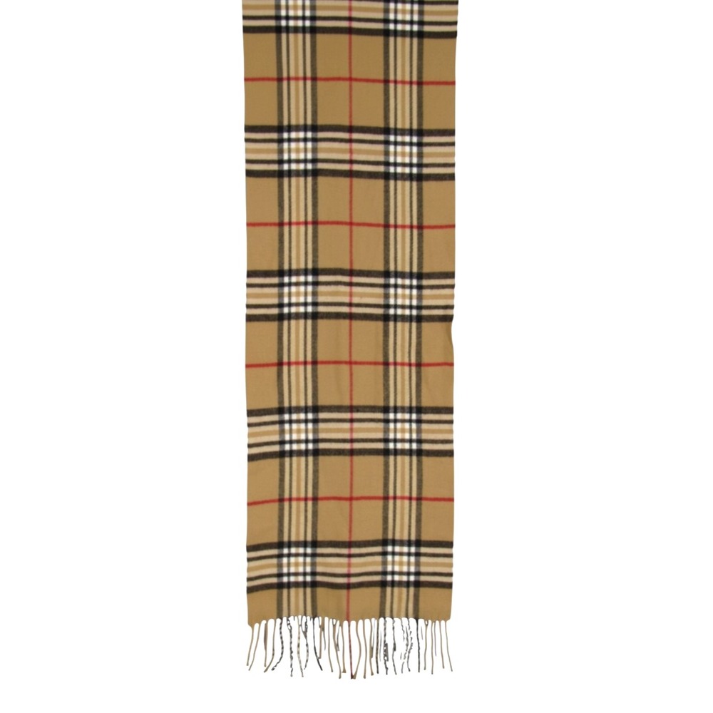 So Soft! 100% CASHMERE Tartan Plaid TASSELS HEM Long RECTANGLE SCARF/NECK TIE
